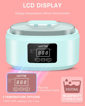 Wattne thermal mitts offer cozy protection during warm wax sessions.