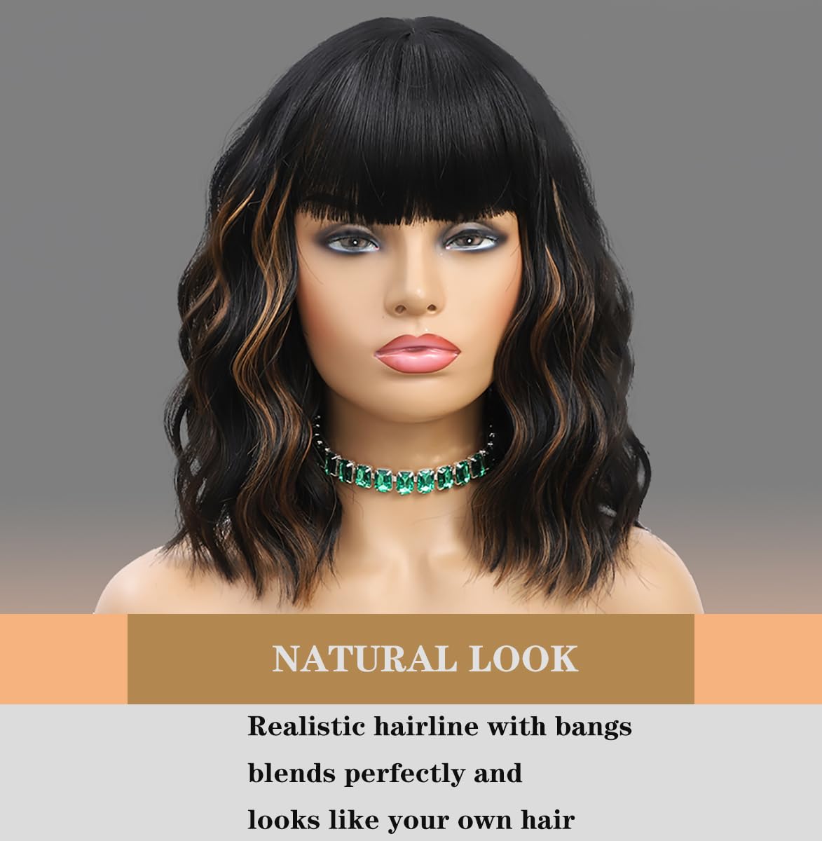 WAVE&BREEZE shoulder-length bob wig ideal for daily outfits and events.