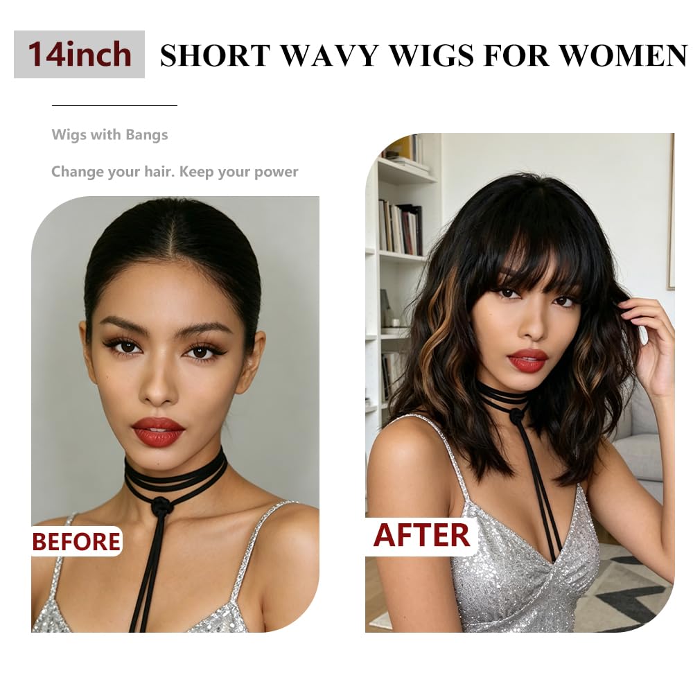 WAVE&BREEZE simulated scalp wavy bob wig for realistic appearance.