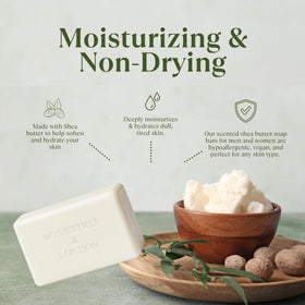 Wavertree & London Basil Lime & Mandarin soap bar features uplifting scent and skin-friendly formula
