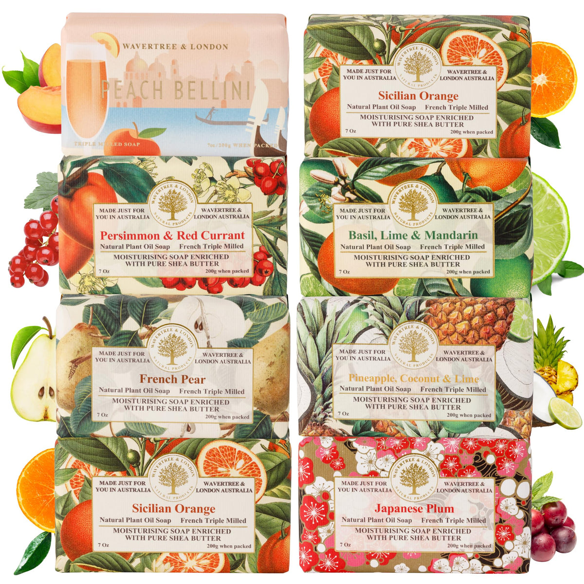 Wavertree & London Peach Bellini soap bar with rich lather for daily cleansing