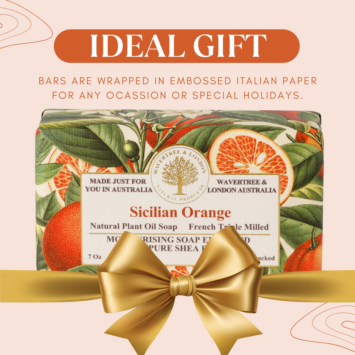 Wavertree & London gift-ready packaging with embossed Italian paper adds a luxurious touch.