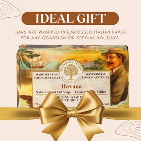 Havana soap bar gift edition with embossed packaging by Wavertree & London.
