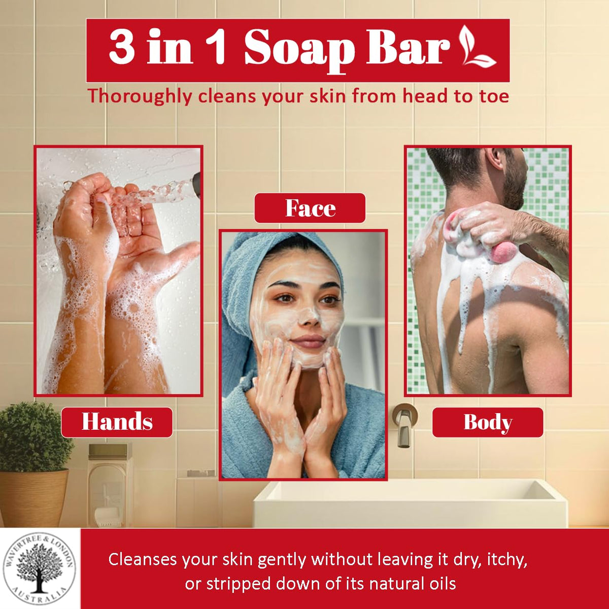 Hypoallergenic natural ingredients emphasize gentle everyday use