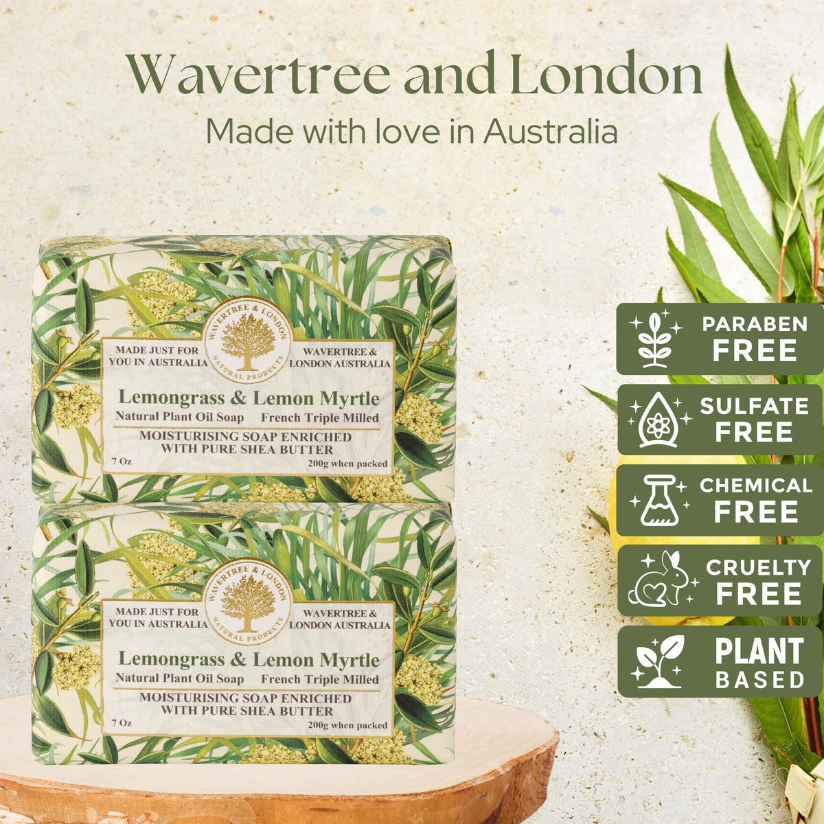 Wavertree & London packaging shot highlighting gift-ready presentation of the soap bars.