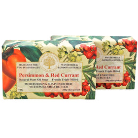 Wavertree London Persimmon and Red Currant soap bars for daily moisturizing