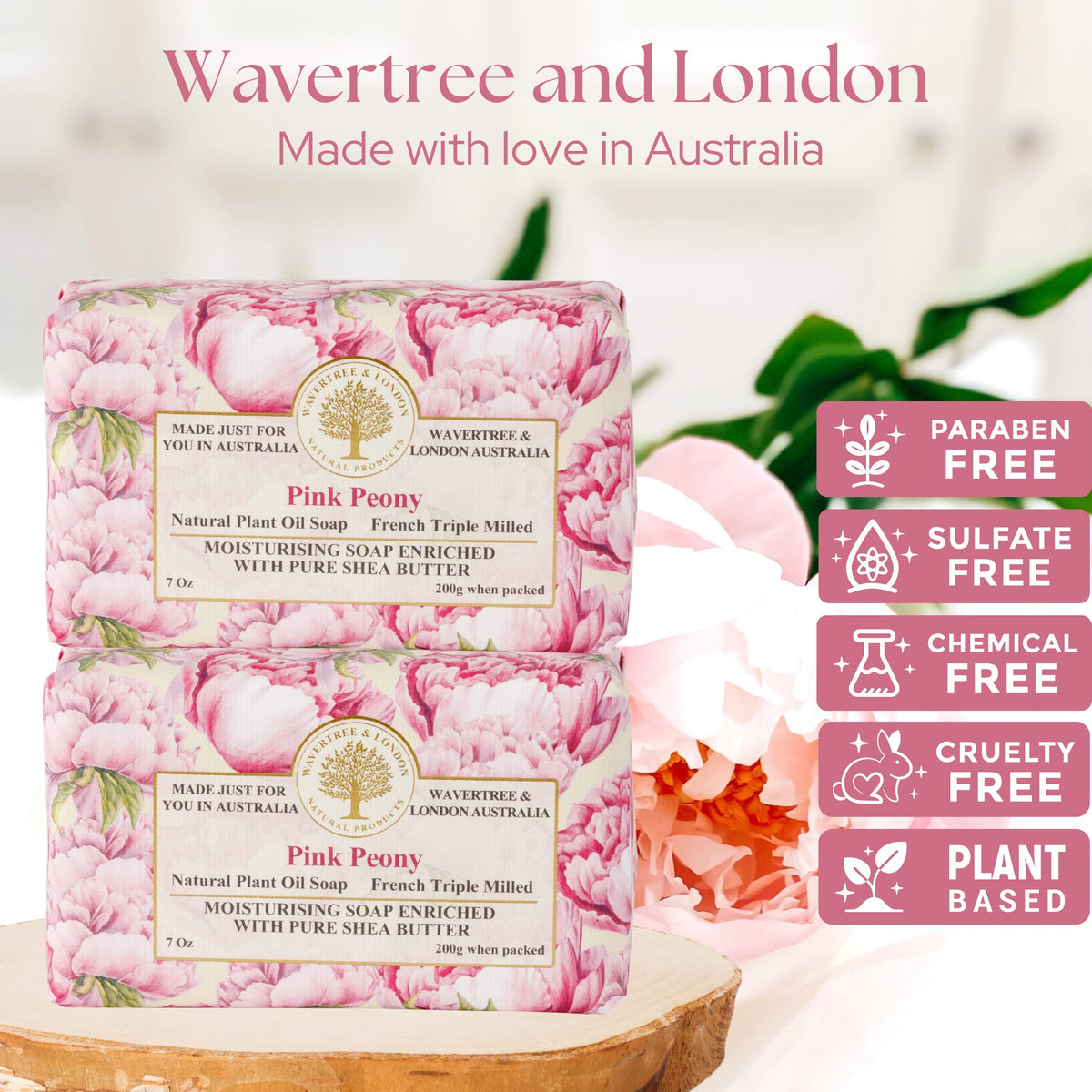 Creamy lather from Wavertree & London Pink Peony soap bar