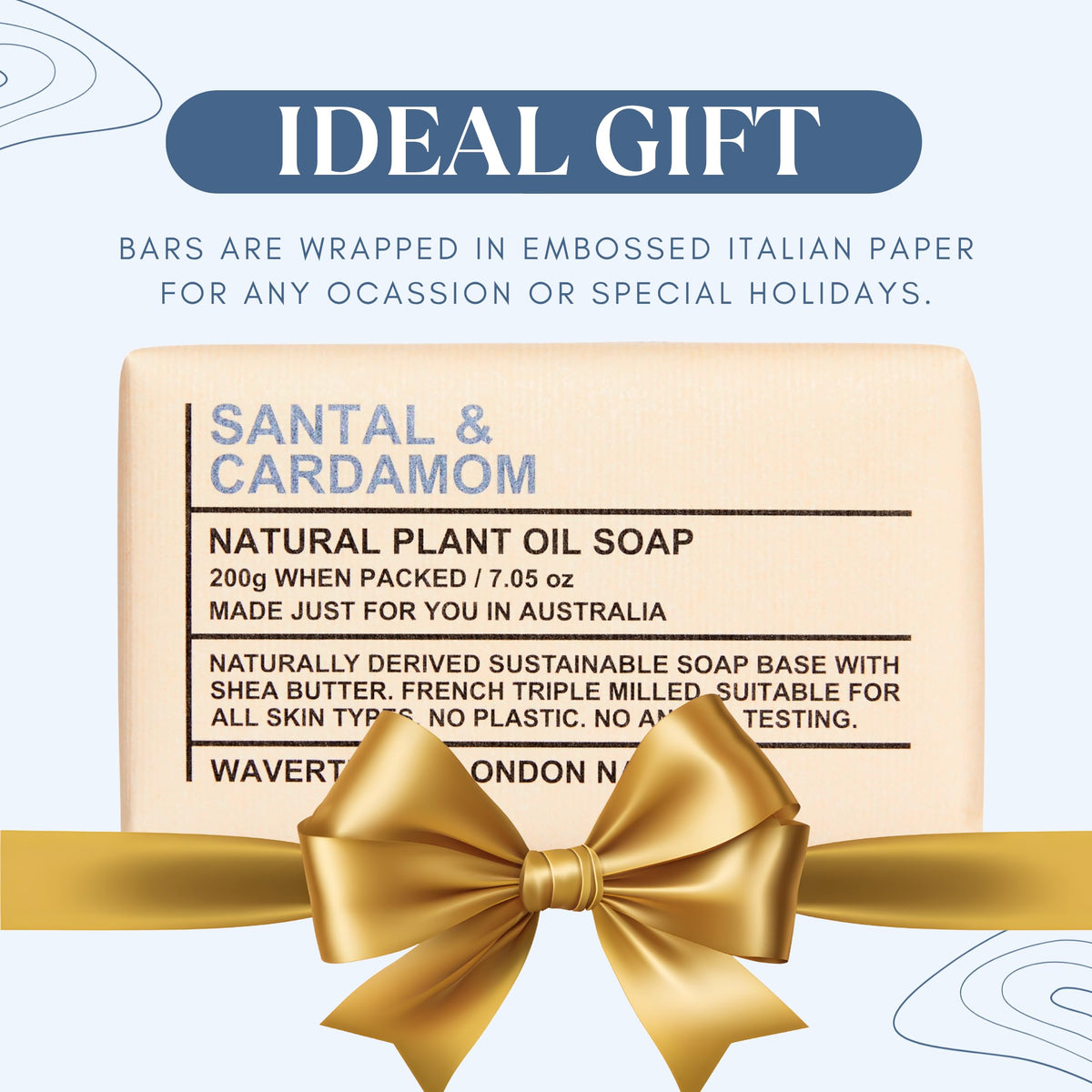 Wavertree & London Santal & Cardamon bars, two-bar set, durable lather.
