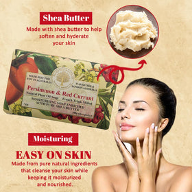 Creamy lather enriched with shea butter for nourishing cleansing