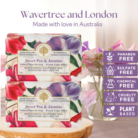 Wavertree & London soap bar close up reveals the creamy triple milled texture