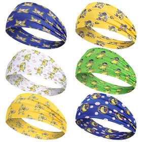 Wavyknot bananas baseball headband front view with bold color for team spirit