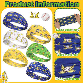 Wavyknot bananas baseball headband side view showing non-slip fit during exercise