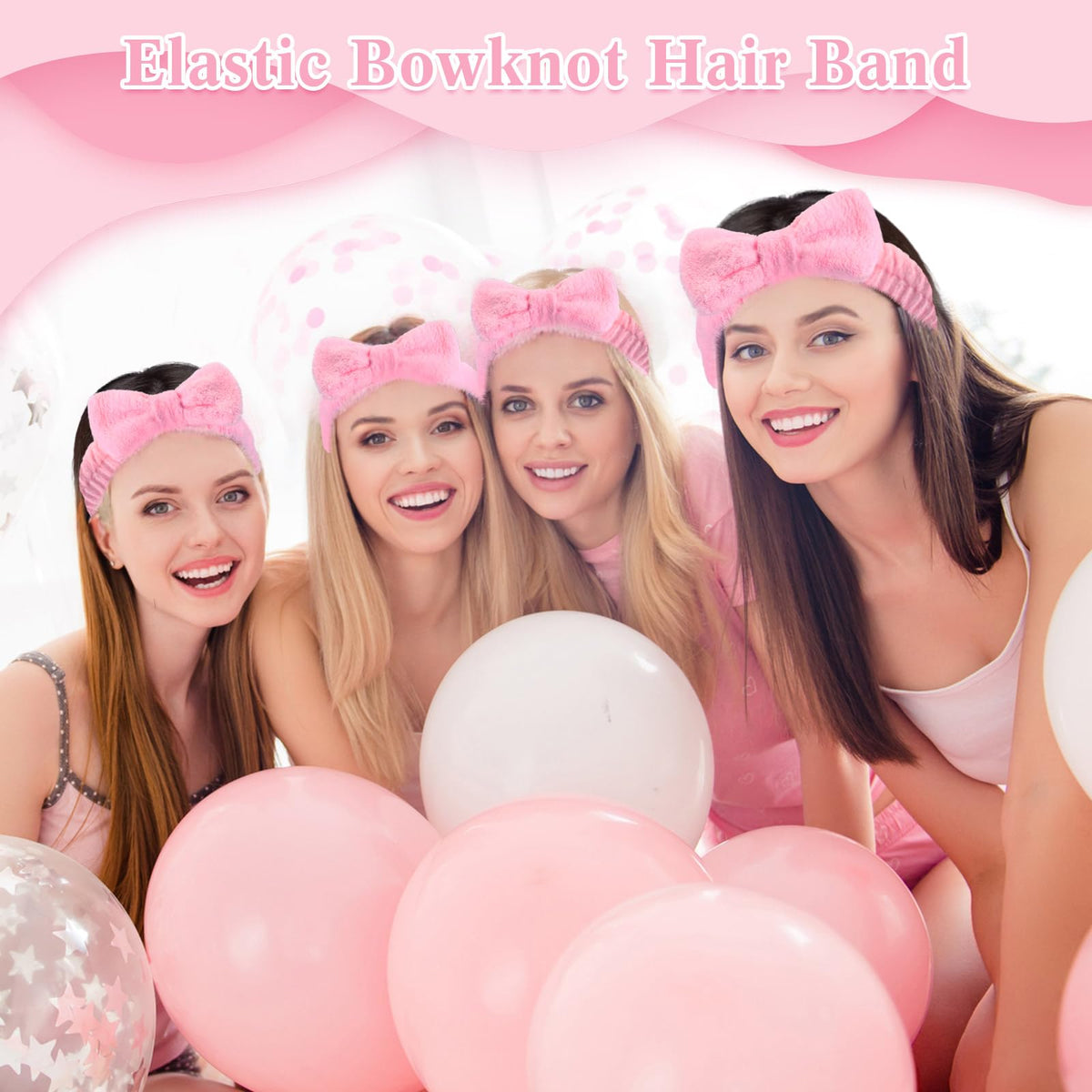 Wavyknot pink headband with detachable bow for style