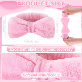 Wavyknot pink makeup headband soft coral fleece feels cozy and absorbent