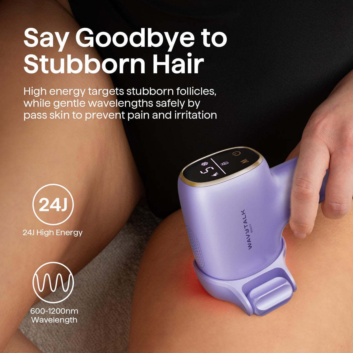 Wavytalk Bare It face mode enables gentle, targeted treatment for delicate areas.