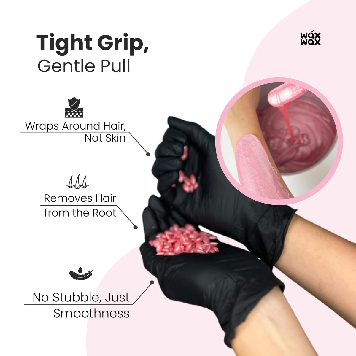 Wax Wax Pink Pearl hypoallergenic formula supports gentle waxing