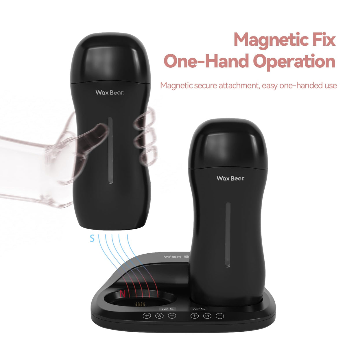 Wax Bear magnetic heater base with detachable cord for easy setup at home or salon