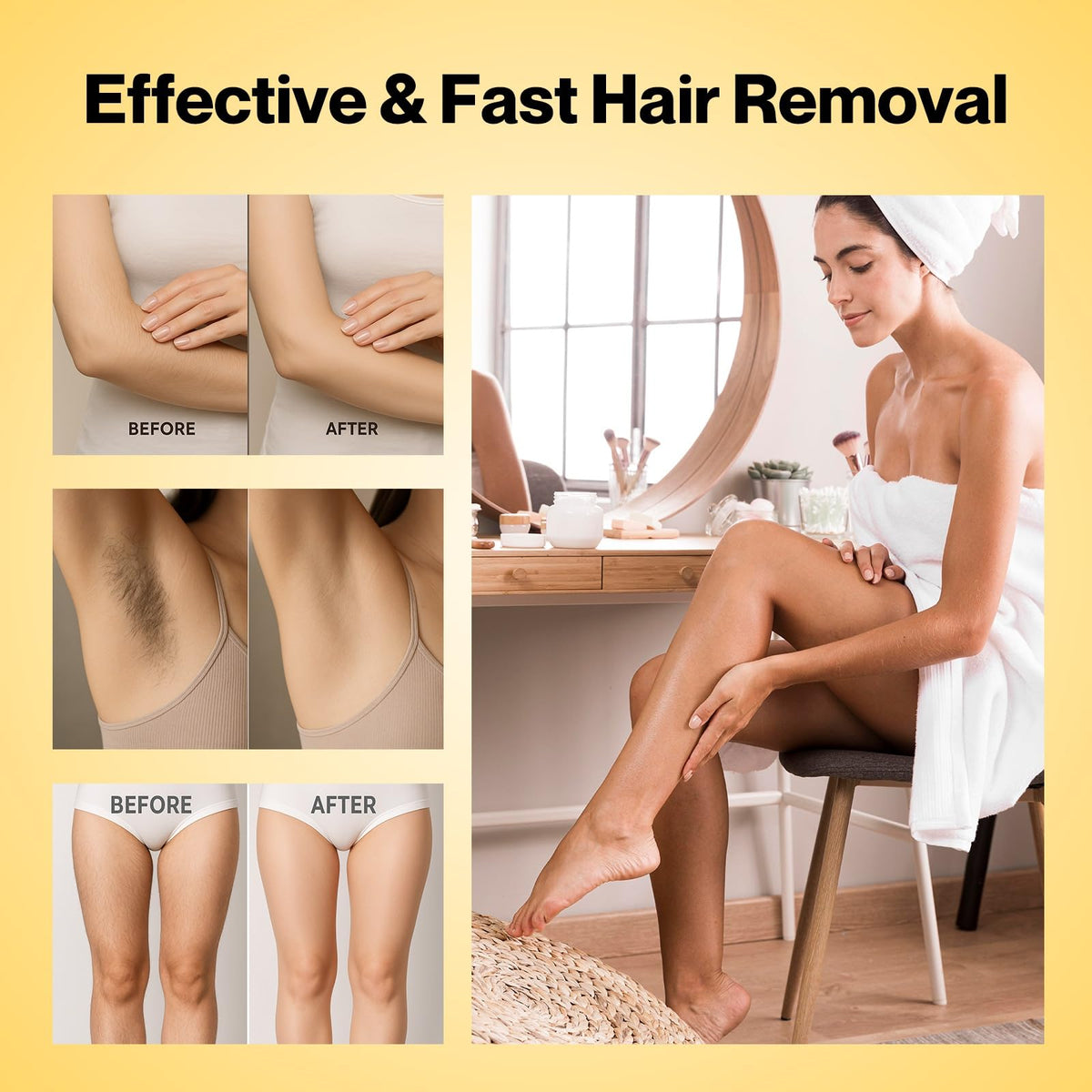 Full-body waxing kit suitable for legs, arms, and bikini.