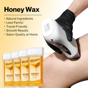 Honey wax cartridge 3-pack for even coverage on skin.