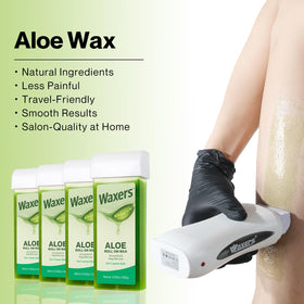 Waxers Roll-On Aloe refill packaging sealed for clean, ready-to-use home waxing.