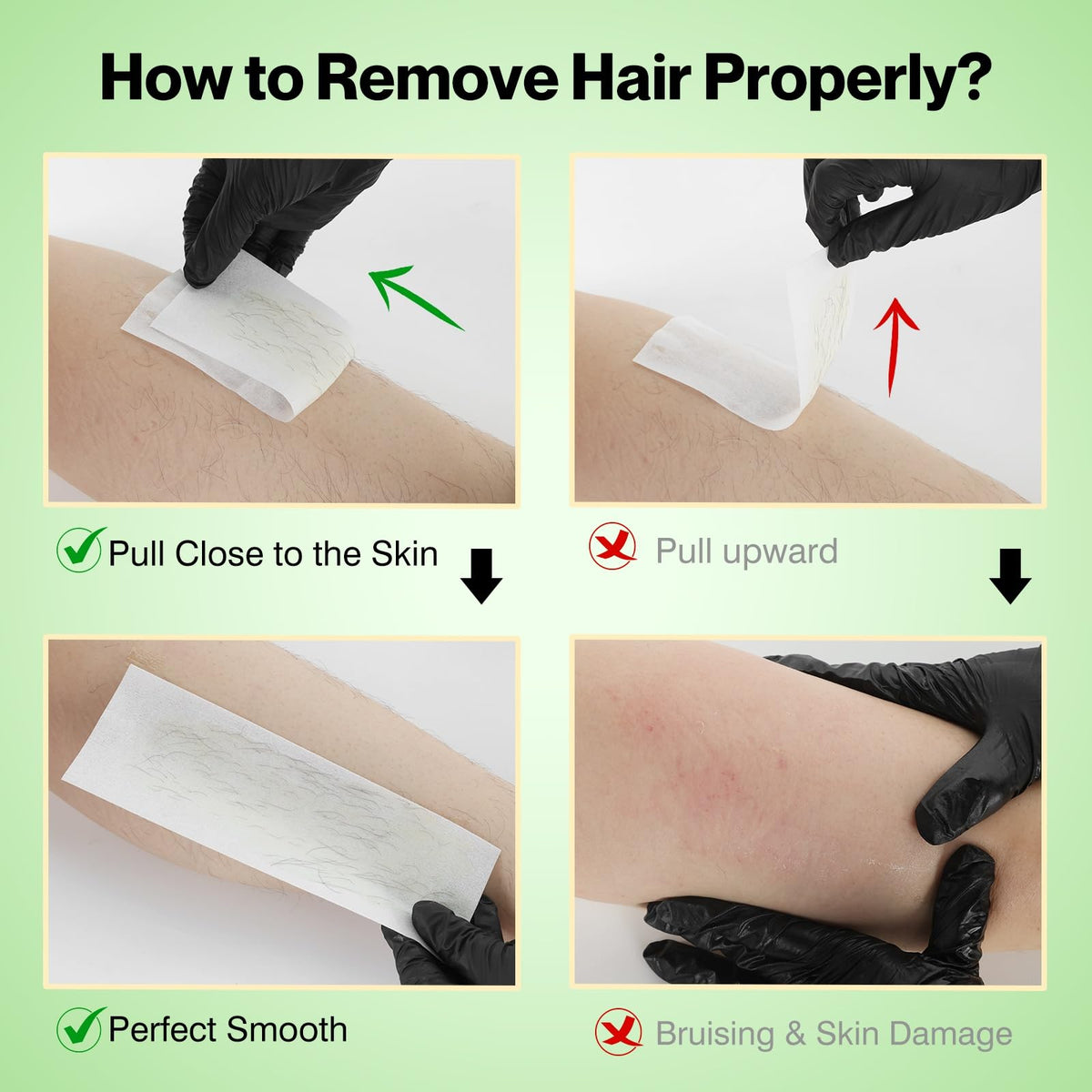 Waxers Roll-On wax removal in action with strip for smooth results.