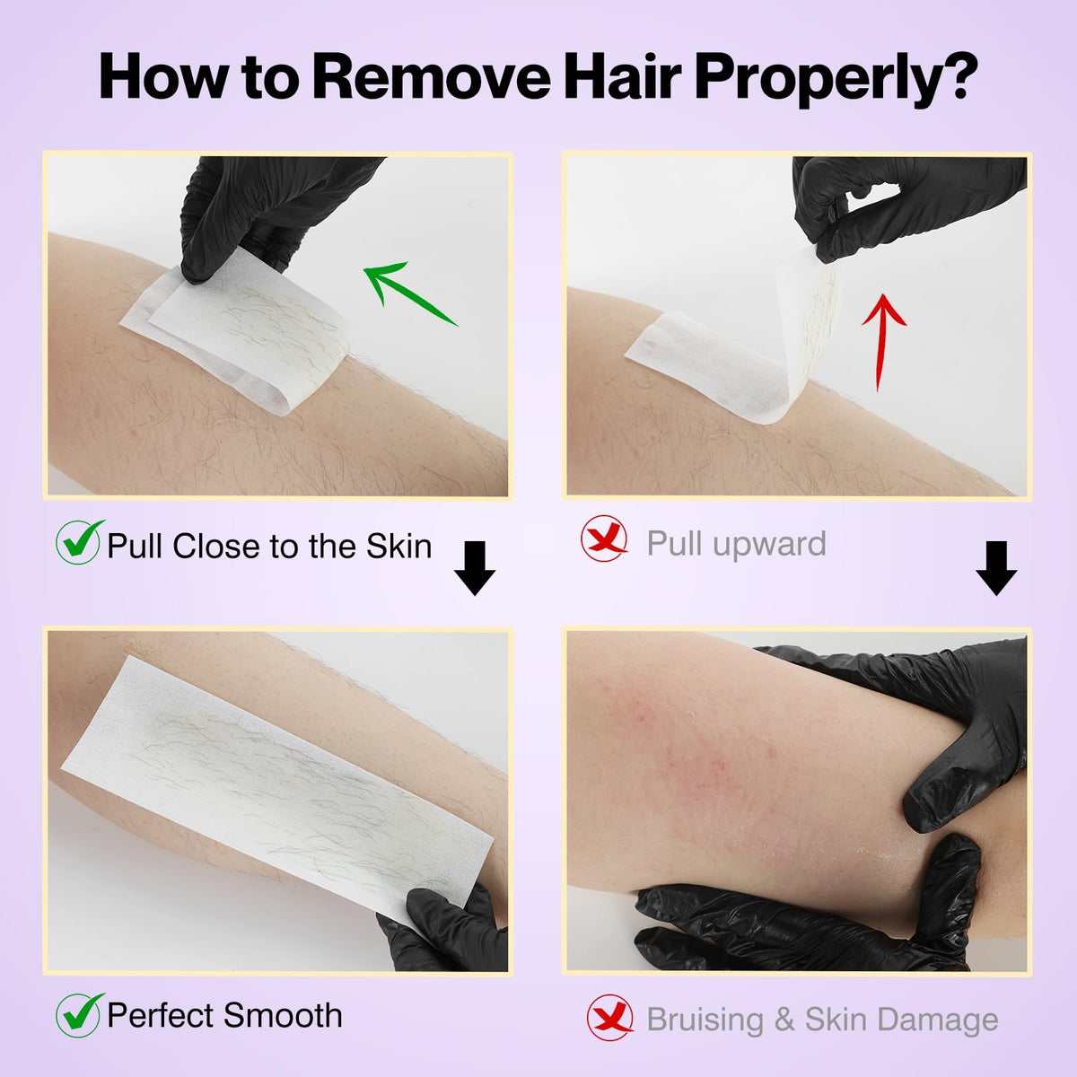 Waxers Wax Strips: secure grip and clean removal for quick waxing.