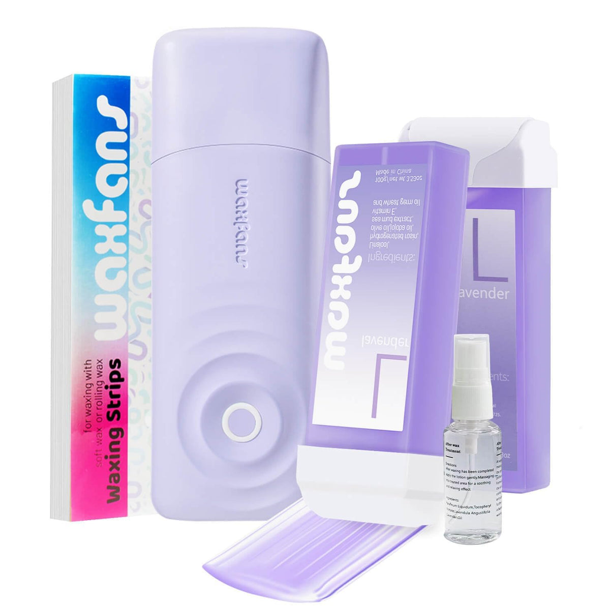 Waxfans Smart Wax Roller Kit front view for easy at-home waxing sessions.