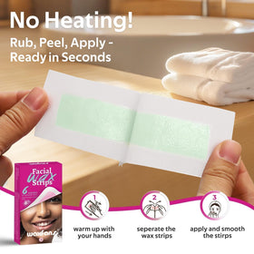 Waxfans underarms wax strips remove fine hair effortlessly.