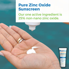 Waxhead mineral sunscreen for the body offers clear coverage with a matte finish.