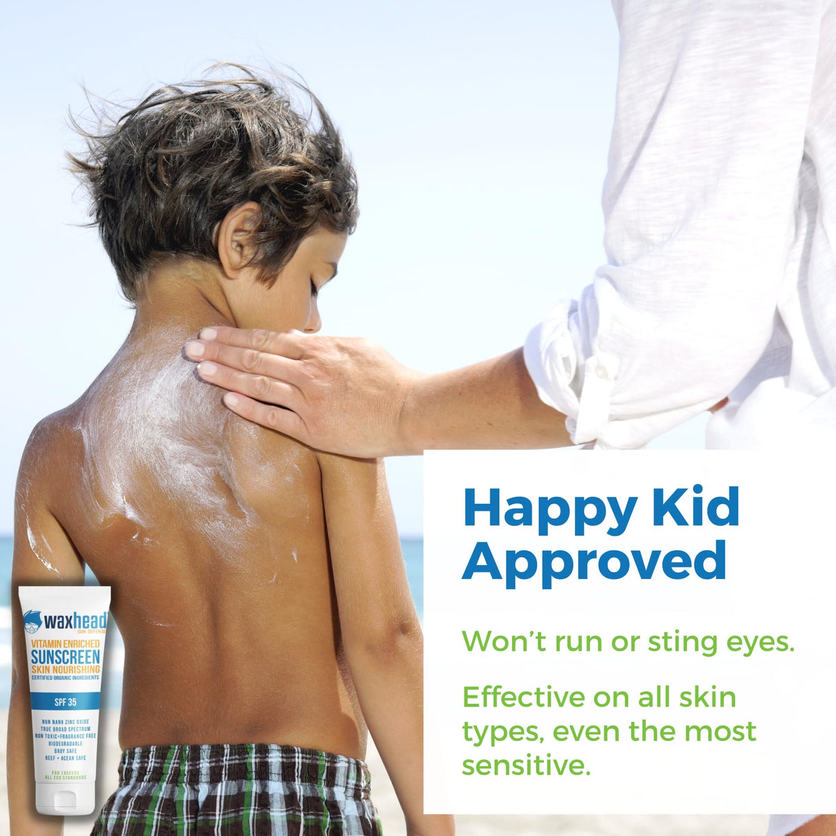 Waxhead sensitive skin friendly formula without fragrance or parabens.