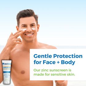 Waxhead zinc sunscreen texture demonstrates thick application for even coverage.