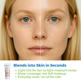 Waxhead tinted mineral sunscreen swatch shows beige-pink tint for natural coverage