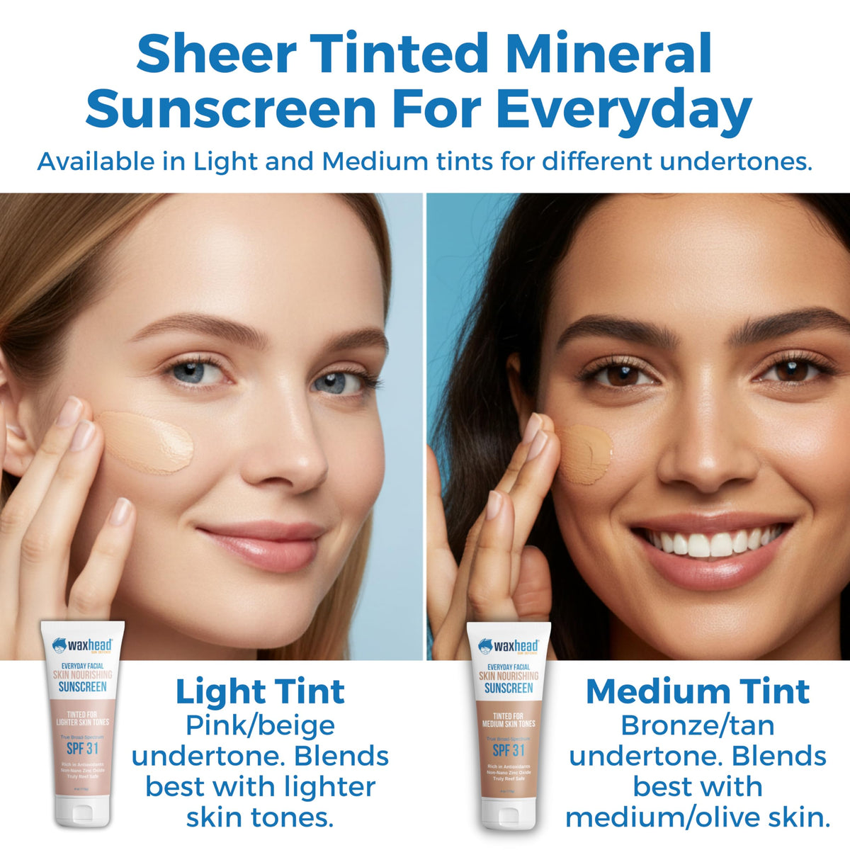 Waxhead unscented sunscreen suitable for sensitive or reactive skin