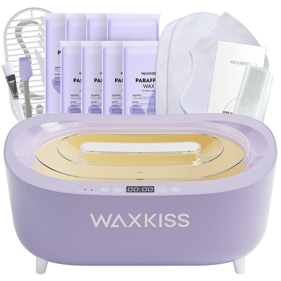 Waxkiss Intelligent Paraffin Wax Machine with a sleek white-gold finish for at-home spa sessions.