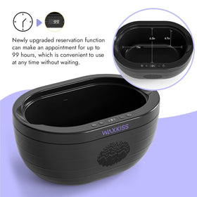 Waxkiss paraffin machine with digital display aids precise temperature control during therapy.