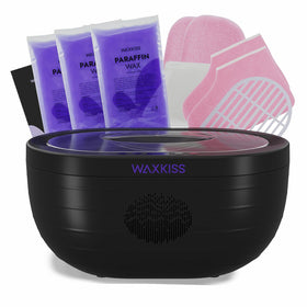 Waxkiss paraffin wax machine with hand and feet setup for at-home hydration.