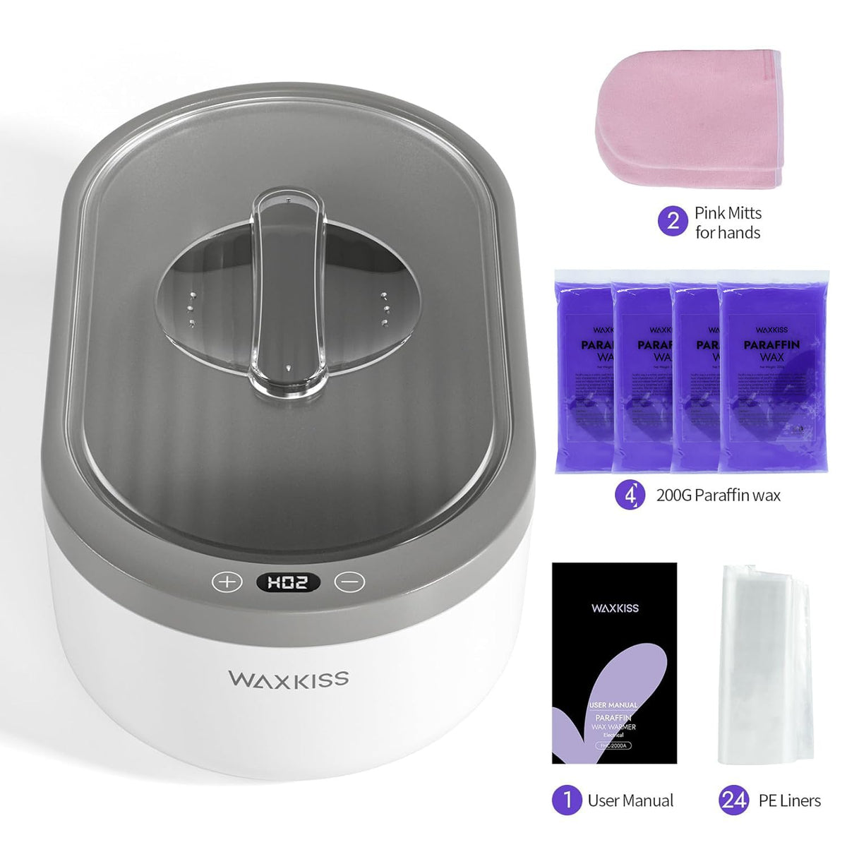 Waxkiss safety features, fire‑resistant body and auto temperature control