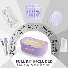 Eight unscented paraffin refills for convenient home treatments.