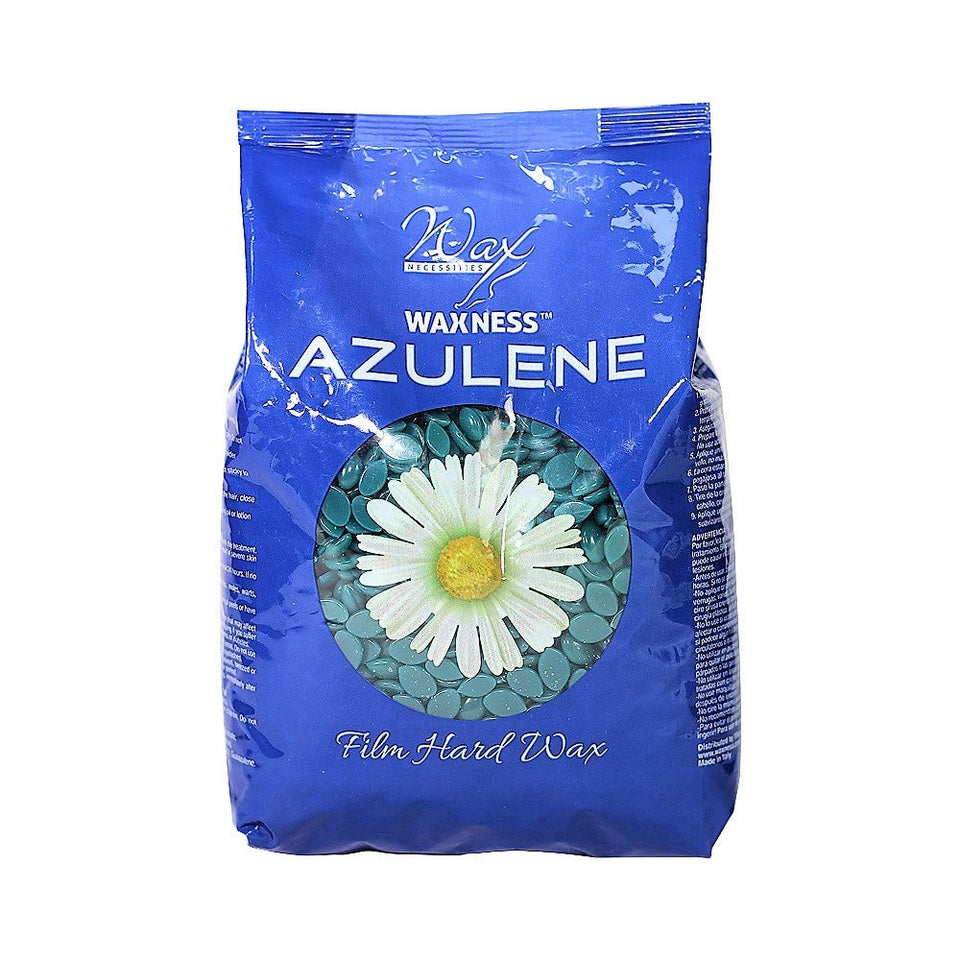 Waxness Azulene film hard wax beads for the face, delivering smooth results.