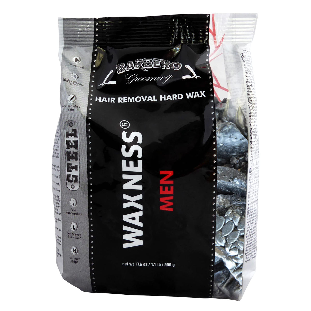 Waxness Barbero beads designed for stripless removal of coarse hair