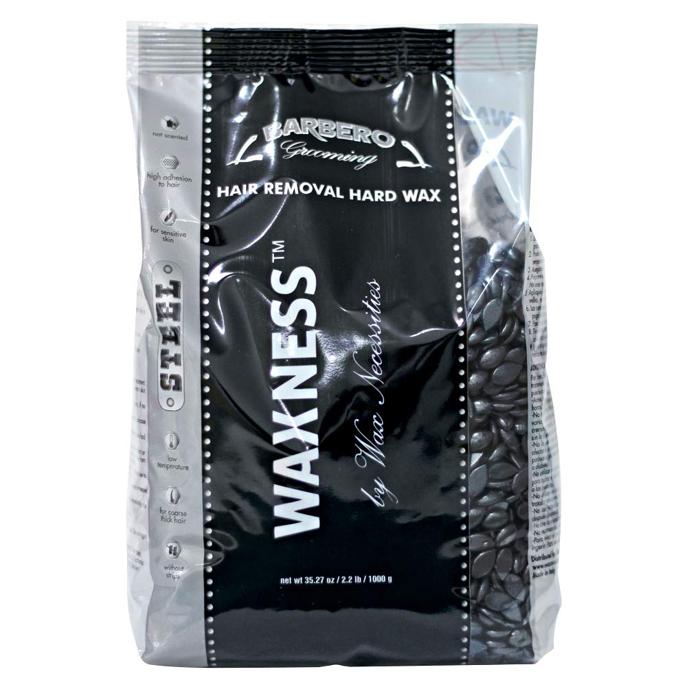 Waxness Barbero Steel hard wax beads pack shot for professional grooming