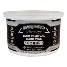 Waxness Barbero Steel Hard Wax can, professional stripless formula for precise removal.