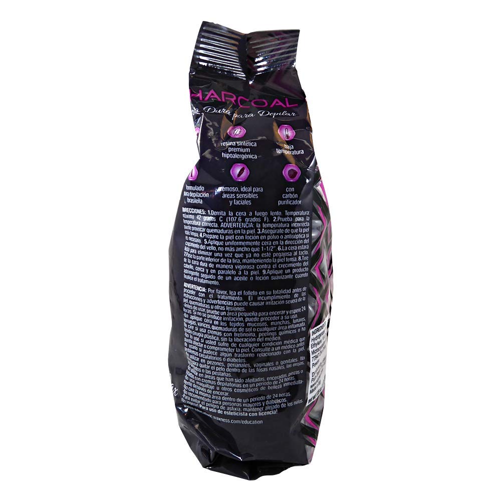 Waxness Charcoal Hard Wax Beads charcoal powder close-up for cleaner skin