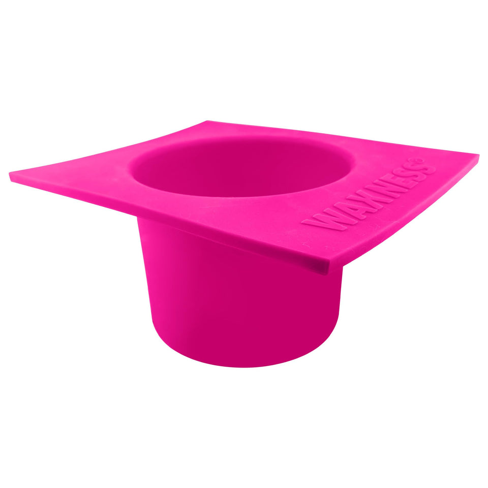 Waxness pink non-stick silicone bowl insert, front view, easy wax handling.