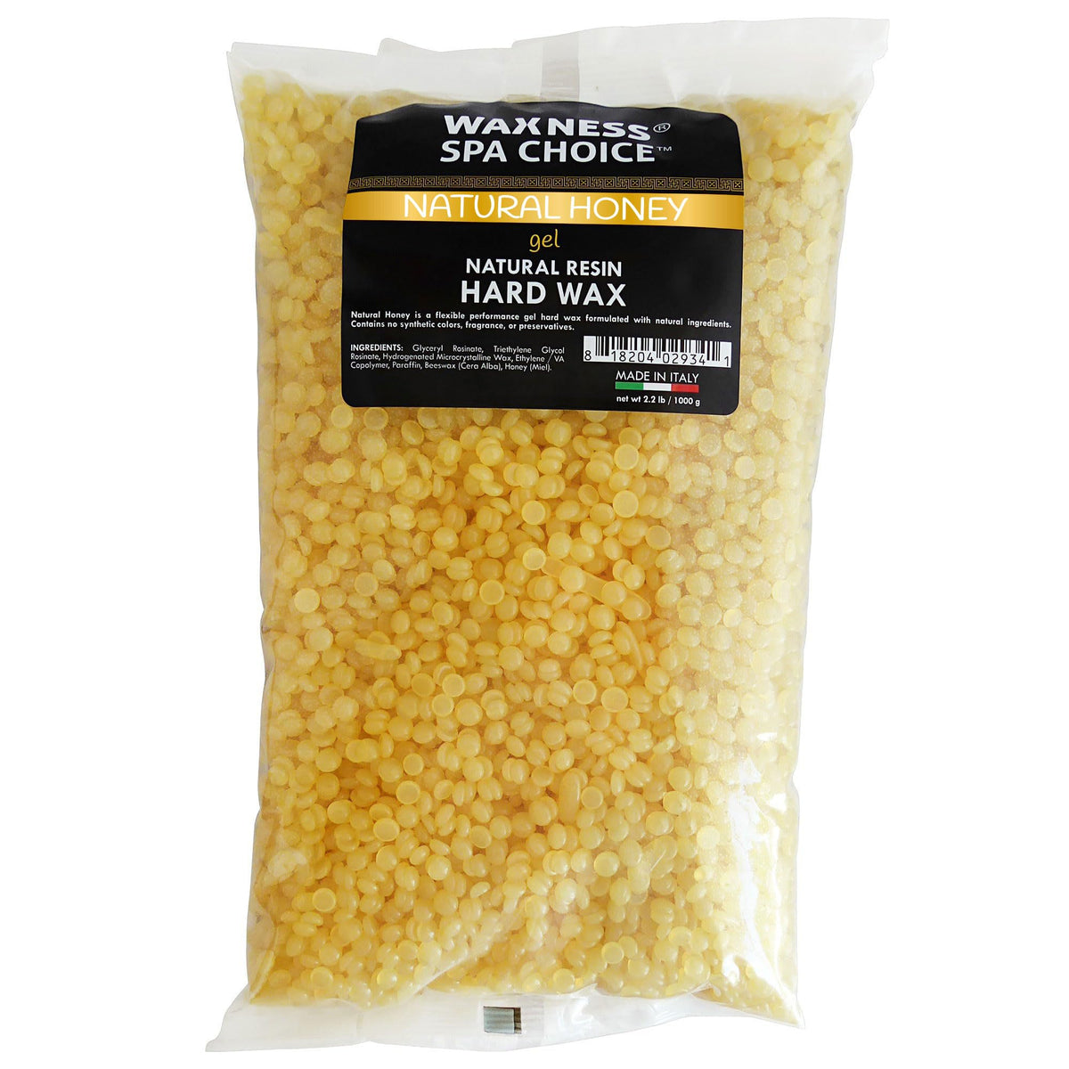 Waxness Spa Choice honey gel beads front view for salon-grade, efficient waxing