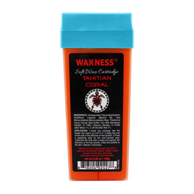 Waxness Tahitian Coral soft wax cartridge in roll-on use for controlled bikini waxing