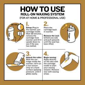 Waxup Gold Roll On in use on legs for large-area waxing