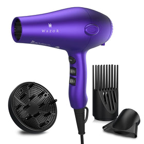 Wazor 3rd Gen lightweight purple hair dryer ready for styling