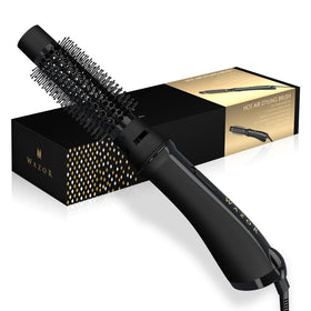 Wazor hot air brush with ionic barrel delivering smooth, frizz-controlled results for all hair types.