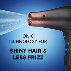 Wazor Tourmaline Ceramic technology delivers softer, frizz-free results.